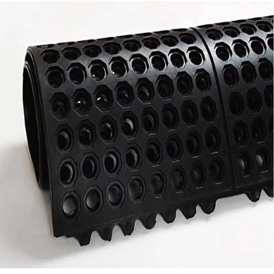 Black Anti Fatigue Mat with Holes for Work Place or Factory