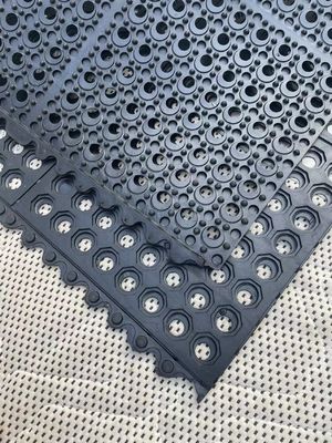 Black Anti Fatigue Mat with Holes for Work Place or Factory